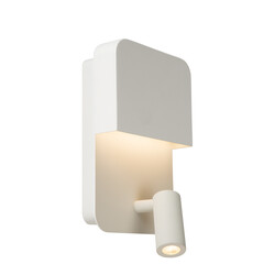 LUCIDE BOXER - Bedlamp - LED - 3000K - Met USB oplaadpunt - Wit