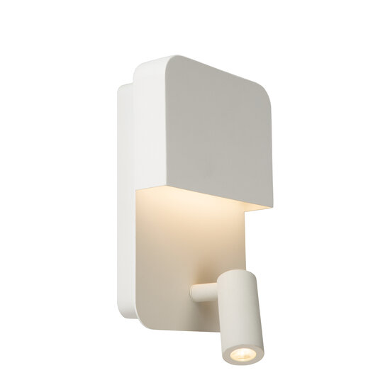 LUCIDE LUCIDE BOXER - Lámpara de Cama - LED - 3000K - Ideal para Iluminación Acogedora con Puerto de Carga USB