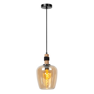 LUCIDE ILONA - Pendelleuchte - Ø 22 cm - 1xE27 - Amber