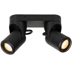 LUCIDE NIORT - Spot Plafond Extérieur - 2xGU10 - IP44 - Noir
