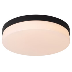 LUCIDE BISKIT - Plafonnière Badkamer - Ø 34,5 cm - LED - 1x24W 2700K - IP44 - Zwart