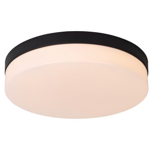 LUCIDE BISKIT - Bathroom Ceiling Light - Ø 34.5 cm - LED - 1x24W 2700K - IP44 - Black