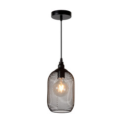 LUCIDE MESH - Hanglamp - Ø 15 cm - 1xE27 - Zwart