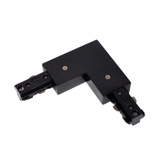 LUCIDE LUCIDE TRACK L-koppelstuk - 1-fase Railsysteem / Railverlichting - Links - Zwart (Uitbreiding) - Perfect voor het uitbreiden van uw railverlichting