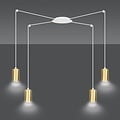 Emibig Emibig TRAKER 4 WH/GOLD - Moderne Pendelleuchte für stilvolle Beleuchtung
