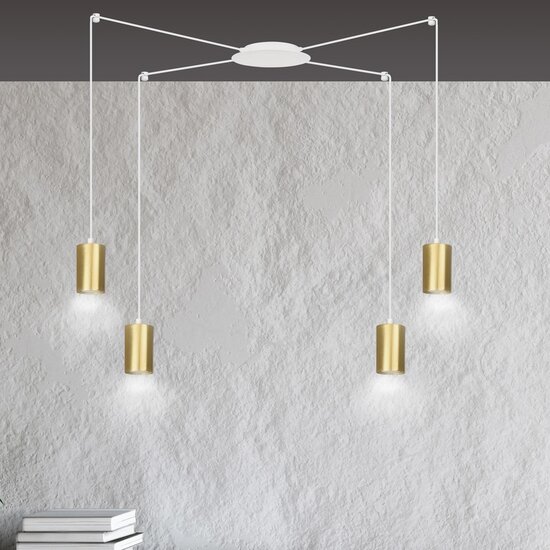 Emibig Emibig TRAKER 4 WH/GOLD - Moderne Pendelleuchte für stilvolle Beleuchtung