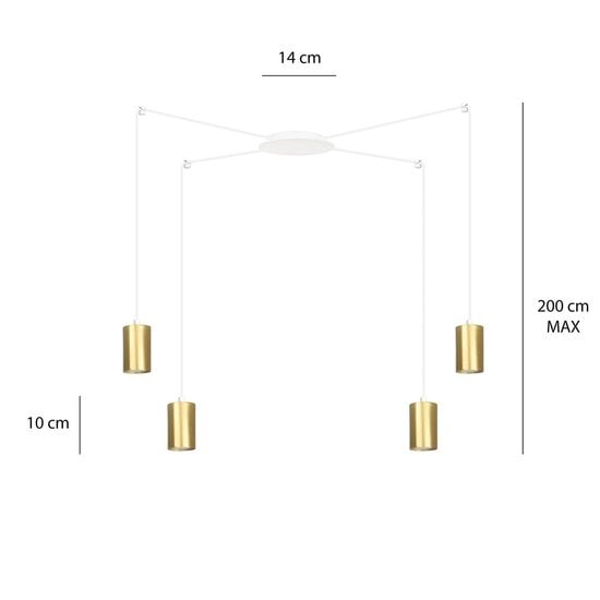 Emibig Emibig TRAKER 4 WH/GOLD - Modern pendant lamp for stylish lighting