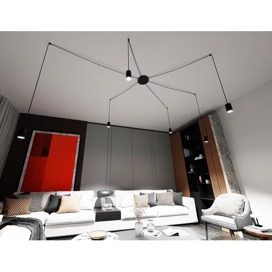 Emibig Emibig TRAKER 6 BL/BLACK - Moderne Pendelleuchte für stilvolle Innenräume