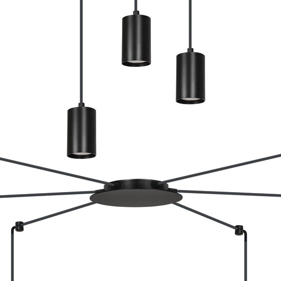 Emibig Emibig TRAKER 6 BL/BLACK - Moderne Pendelleuchte für stilvolle Innenräume