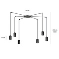 Emibig Emibig TRAKER 6 BL/BLACK - Lámpara colgante moderna para interiores elegantes