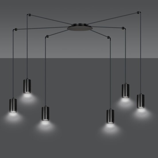 Emibig Emibig TRAKER 6 BL/BLACK - Moderne Pendelleuchte für stilvolle Innenräume