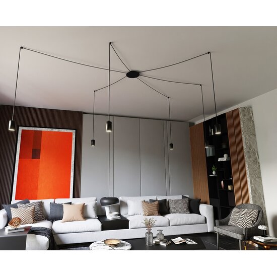 Emibig Emibig TRAKER 6 BL/BLACK - Lámpara colgante moderna para interiores elegantes