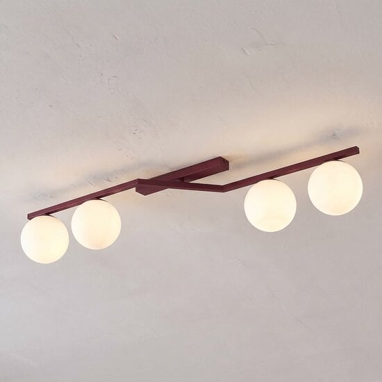 Emibig Emibig NATON 4 BURGUNDY OPAL - Moderne plafondlamp voor sfeervolle verlichting