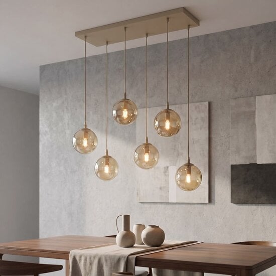 Emibig Emibig COSMO 6 MOKKA AMBER - Lámpara colgante moderna para una iluminación elegante