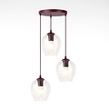 Emibig Emibig ISTAR 3PREM BURGUND TRANSPARENT - Modern pendant lamp for stylish lighting