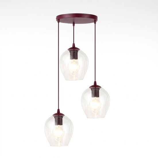 Emibig Emibig ISTAR 3PREM BURGUND TRANSPARENT - Modern pendant lamp for stylish lighting