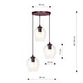 Emibig Emibig ISTAR 3PREM BURGUND TRANSPARENT - Modern pendant lamp for stylish lighting
