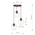Emibig ISTAR 3PREM BURGUND TRANSPARENT - Lámpara colgante moderna para una iluminación elegante