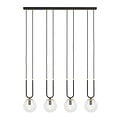 Emibig Emibig GLAM 4 BLACK/TRANSPARENT - Retro pendant lamp for any space