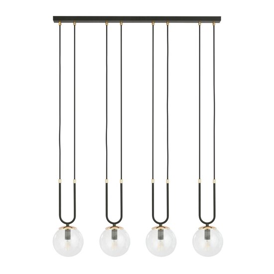 Emibig Emibig GLAM 4 BLACK/TRANSPARENT - Retro Pendelleuchte für jeden Raum
