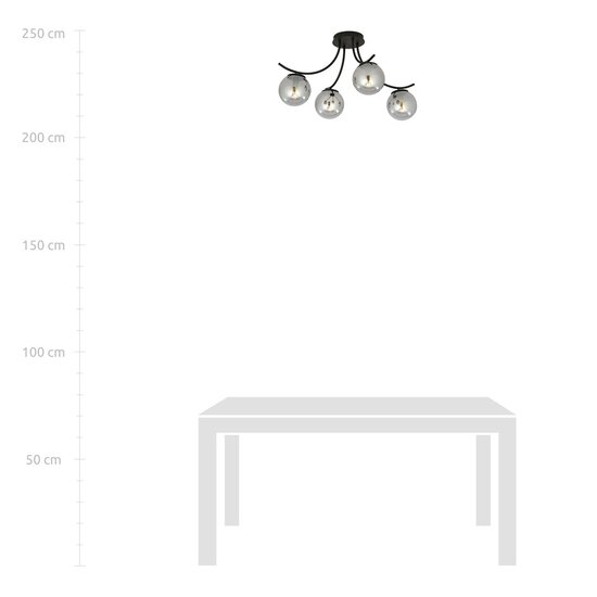 Emibig Emibig BOSTON 4 BLACK/GRAFIT - Modern ceiling lamp for stylish spaces