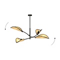 Emibig Emibig LOTUS 4 BLACK/RATTAN - Lámpara de techo elegante para cualquier espacio