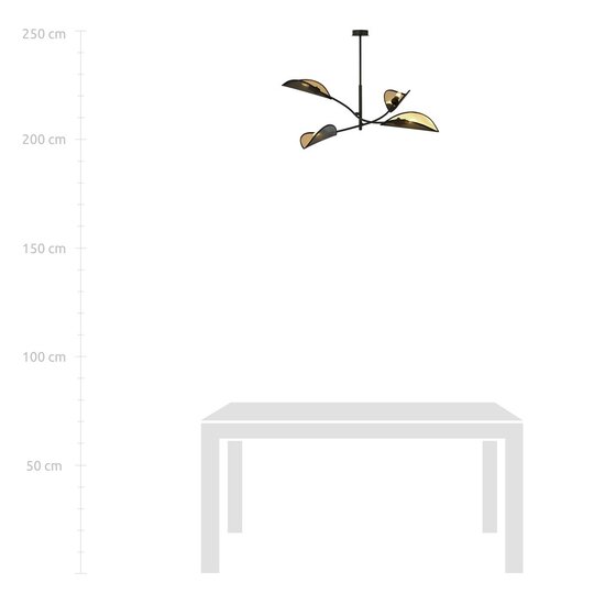Emibig Emibig LOTUS 4 BLACK/GOLD - Lámpara de techo moderna para una iluminación elegante