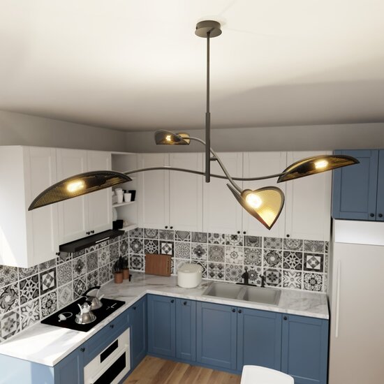 Emibig Emibig LOTUS 4 BLACK/GOLD - Lampe de plafond moderne pour un éclairage élégant