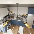 Emibig Emibig LOTUS 4 BLACK/GOLD - Moderne plafondlamp voor sfeervolle verlichting
