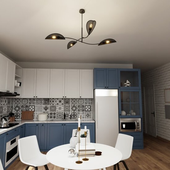 Emibig Emibig LOTUS 4 BLACK/GOLD - Modern ceiling lamp for stylish lighting