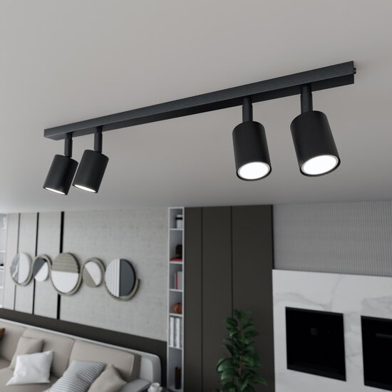 Emibig Emibig FLASH 4 BLACK - Lampe de plafond minimaliste pour tous les espaces