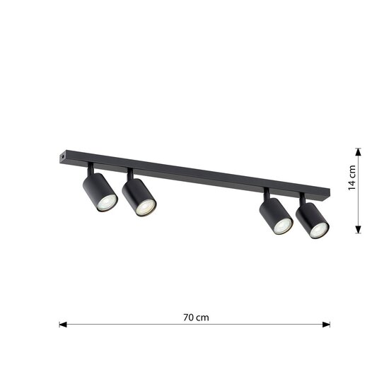 Emibig Emibig FLASH 4 BLACK - Minimalistische Deckenlampe für jeden Raum