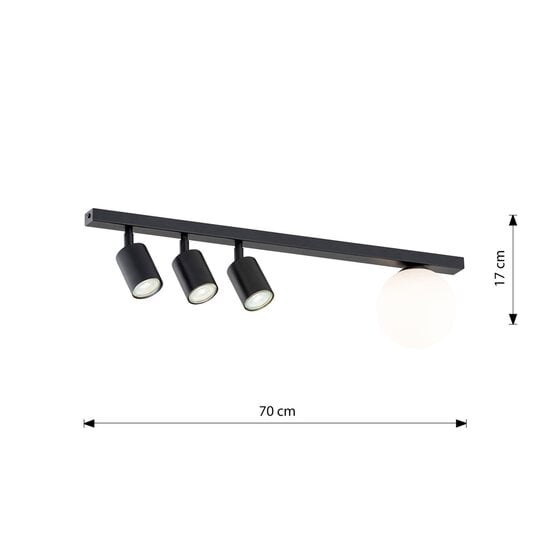 Emibig Emibig BASTER 4 BLACK - Modern ceiling lamp for any space