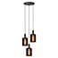 LUCIDE Lucide LAMBRES - Hanglamp - 3xE27 - Zwart - Creëer een sfeervolle ambiance in uw interieur