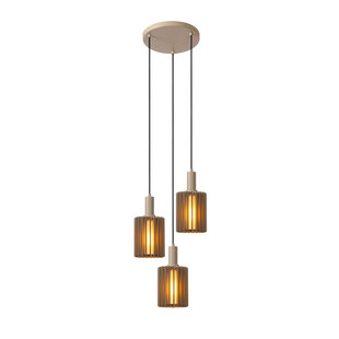 Lucide LAMBRES - Pendant Lamp - 3xE27 - Taupe