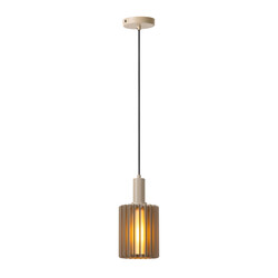 Lucide LAMBRES - Lámpara Colgante - Ø 15 cm - 1xE27 - Taupe