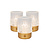 LUCIDE Lucide LILY - Lámpara de Mesa Recargable - Batería - Ø 8 cm - LED 3 StepDim - 1x3W 2700K/3000K - Oro Mate / Latón - Set de 3