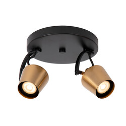 Lucide EMILE - Foco de Techo - Ø 20 cm - 2xGU10 (MR16) - Oro Mate / Latón