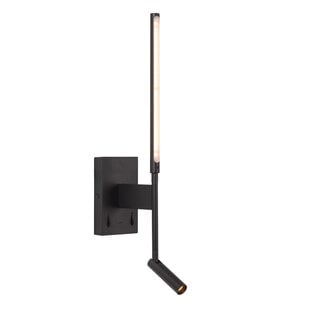Lucide FINAN - Wandlamp - LED - 2700K - Met USB oplaadpunt - Zwart