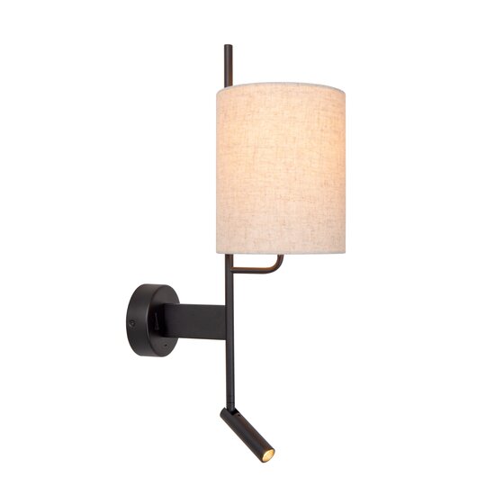LUCIDE Lucide MAGIC - Wall Lamp - 1xE27 - With USB Charging Point - Black - Perfect for stylish indoor lighting