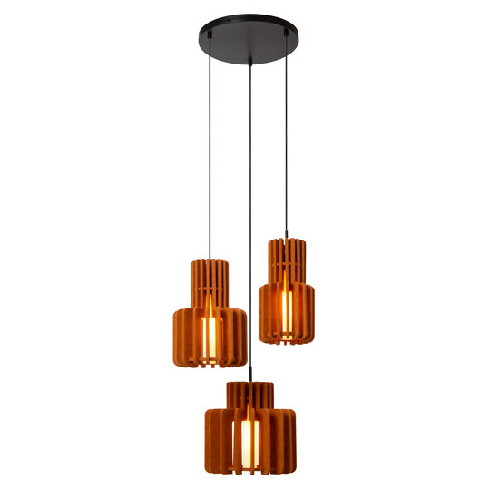 LUCIDE Lucide ROLLO - Pendelleuchte - 3xE27 - Terracotta - Schaffen Sie eine warme Atmosphäre in Ihrem Zuhause