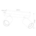 Fantasia Taboo surface-mounted spotlight with 2 adjustable GU10 heads, white aluminium, dimmable, IP20, bulb not included