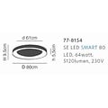 Homelighting Amaya SE LED 80 - Lampe de plafond noire moderne et intelligente