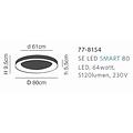 Homelighting Amaya SE LED 80 - Modern black smart ceiling lamp