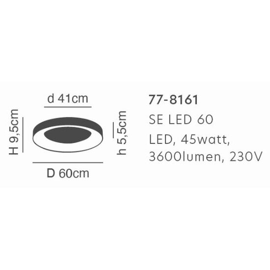 Homelighting Amaya SE LED 60 - Moderne koperen plafondlamp voor sfeervolle verlichting