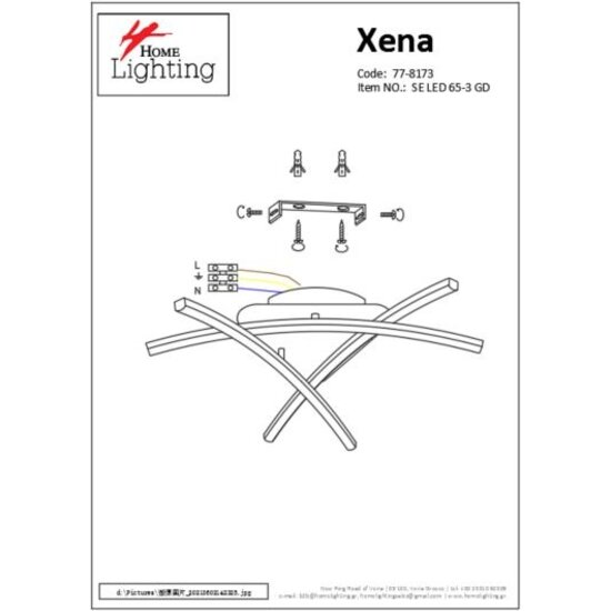 Homelighting Xena SE LED 65-3 - Moderne Deckenlampe für stilvolle Beleuchtung