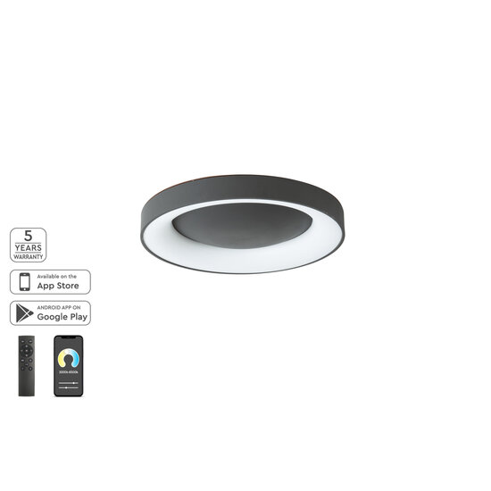 Homelighting Amaya SE LED 60 - Moderne zwarte plafondlamp voor elke ruimte