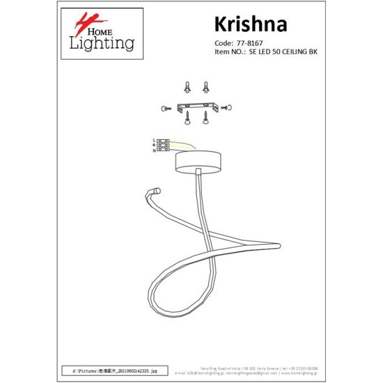Homelighting Krishna SE LED 50 - Moderne zwarte plafondlamp voor sfeervolle verlichting