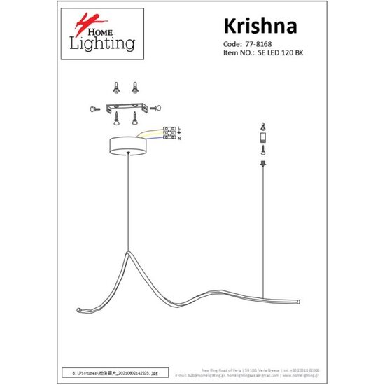 Homelighting Krishna SE LED 120 - Modern black pendant lamp for stylish lighting