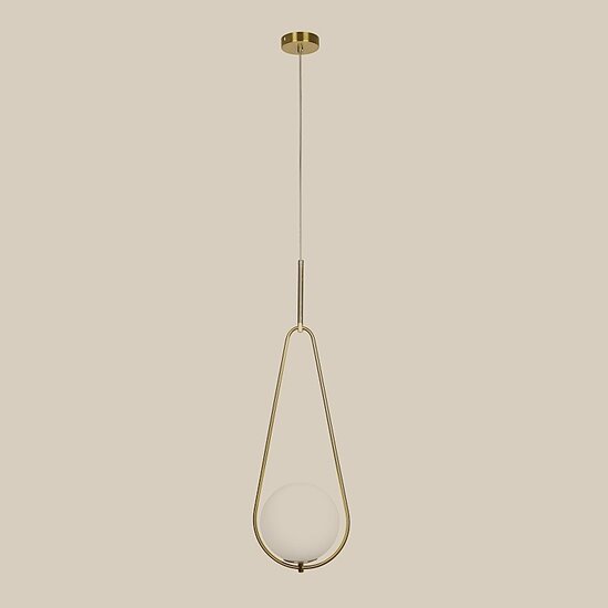 Homelighting Prato SE 110-20 - Elegant golden pendant lamp with opal glass